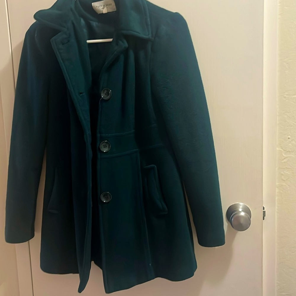 Bottle green pea coat
